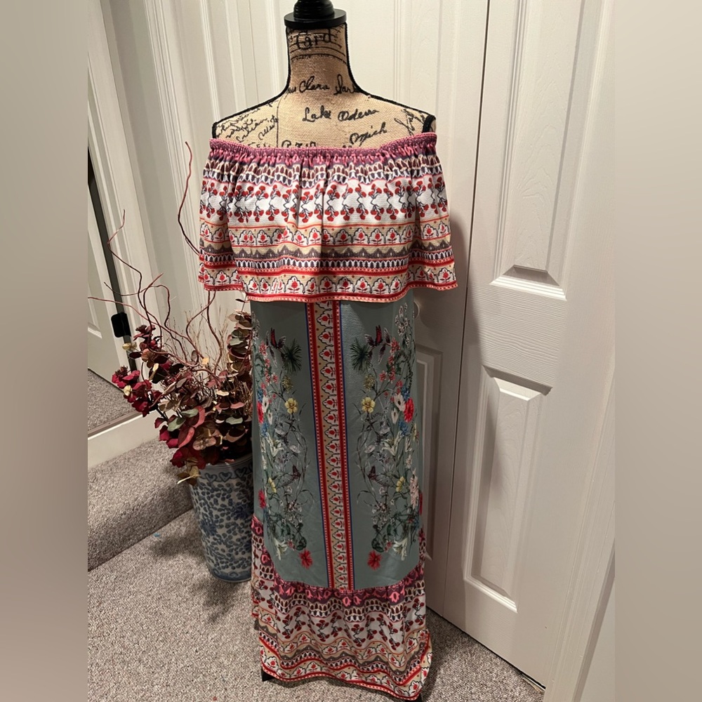 Umgee Boho Maxi Dress Size Small